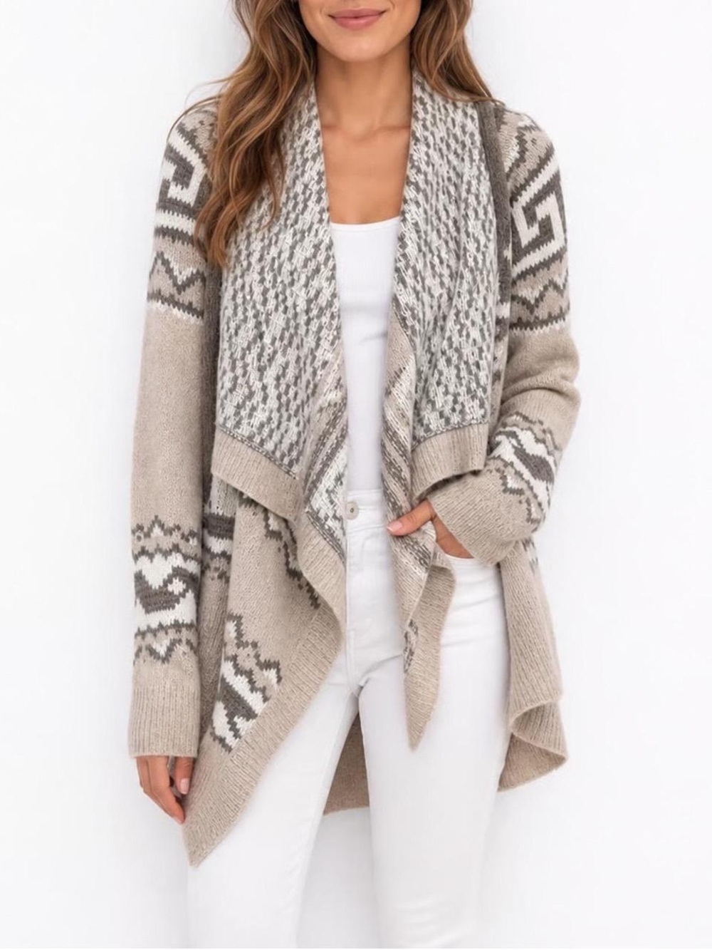 Abercrombie & Fitch Open-Front Knit Poncho Cardigan